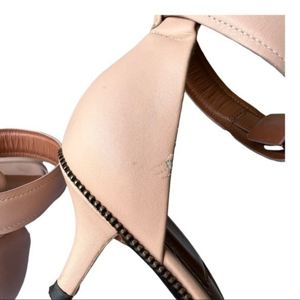 Givenchy Nadia Ankle Strap Kitten Heel Nude Leather Sandals Size 37 - Picture 8 of 10